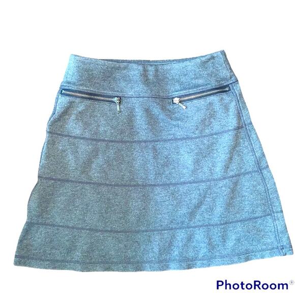 Athleta A-Line Elastic Waist Athleisure Mini Skirt two front pockets Grey XXS - Picture 1 of 4
